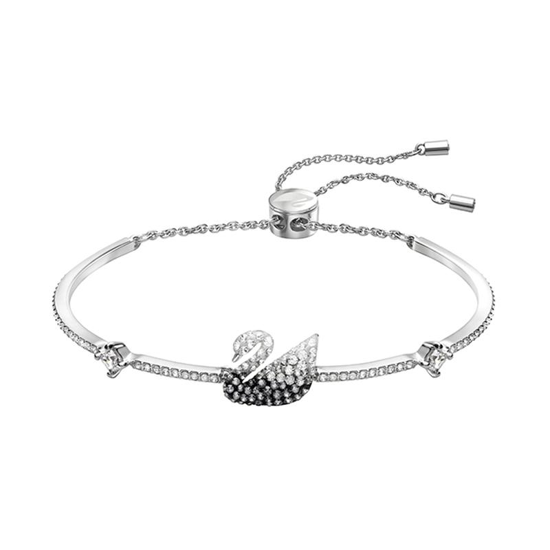 Swarovski Swan black and white gradient swan inlaid adjustable imitation crystal stone bracelet for women 5614119