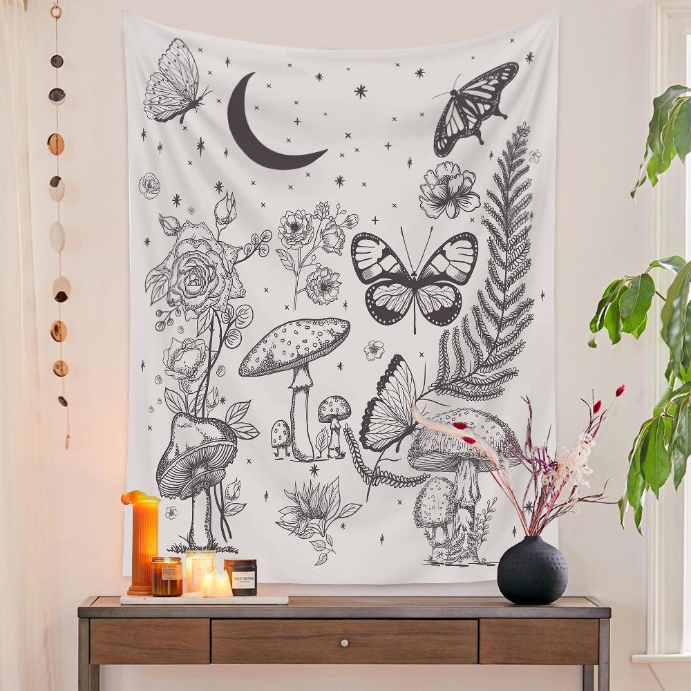 

Home Moon Fun Tapestry Background Cloth Ins Style Hanging Cloth Background Wall Hanging Cloth Bohemian Style Atmosphere tapestry 73X95CM