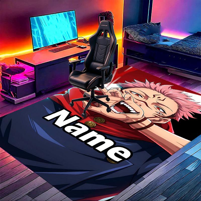 Custom Name Personalized Jujutsu Kaisen Print Carpet, Versatile Home Decor Rug, for Playroom, Apartment, Balcony, Entryway, Hallway Gift