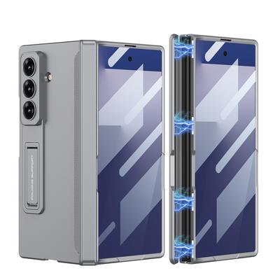 Magnetic Hinge Protective Case For Samsung Galaxy Z Fold 7 6 5 With Screen Glass Film Anti-fall Matte Stand Z Fold7 Fold6 Cover
