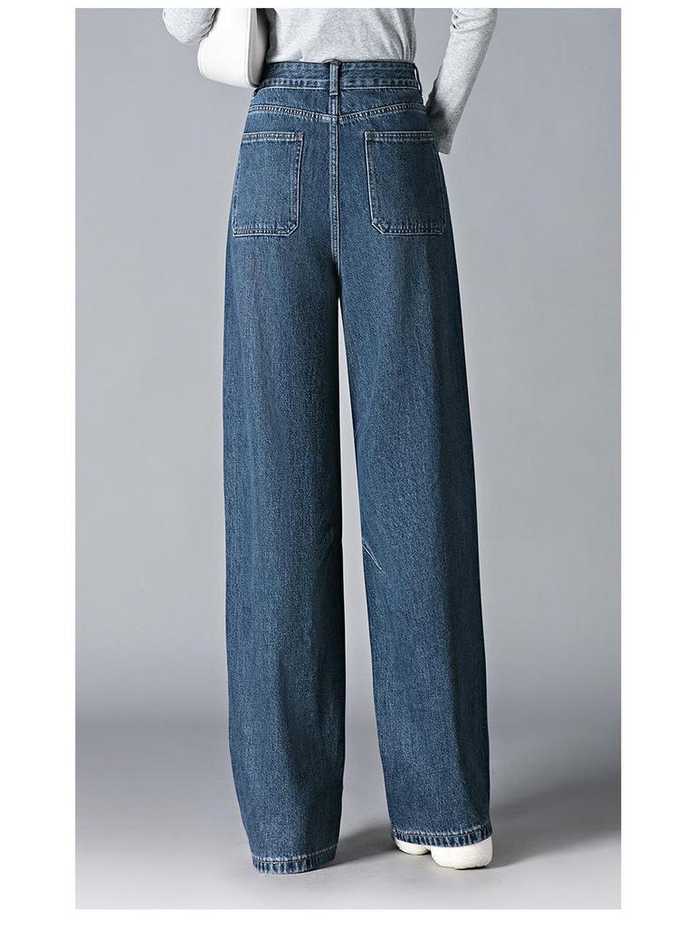 Women's High-Waisted Wide-Leg Jeans - Slimming, Versatile Spring Pants