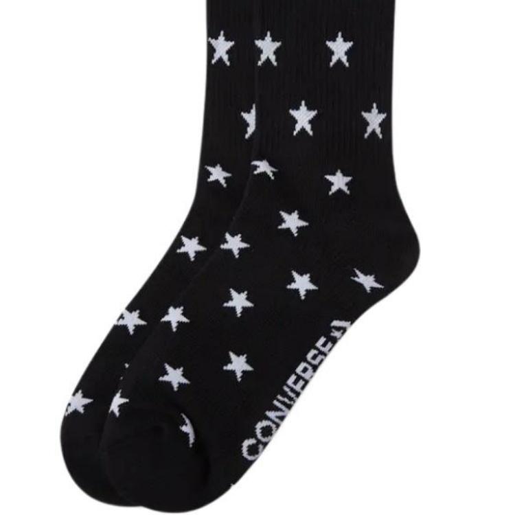 Converse Crew Socks Unisex 1 Pack Black 10026621-A01