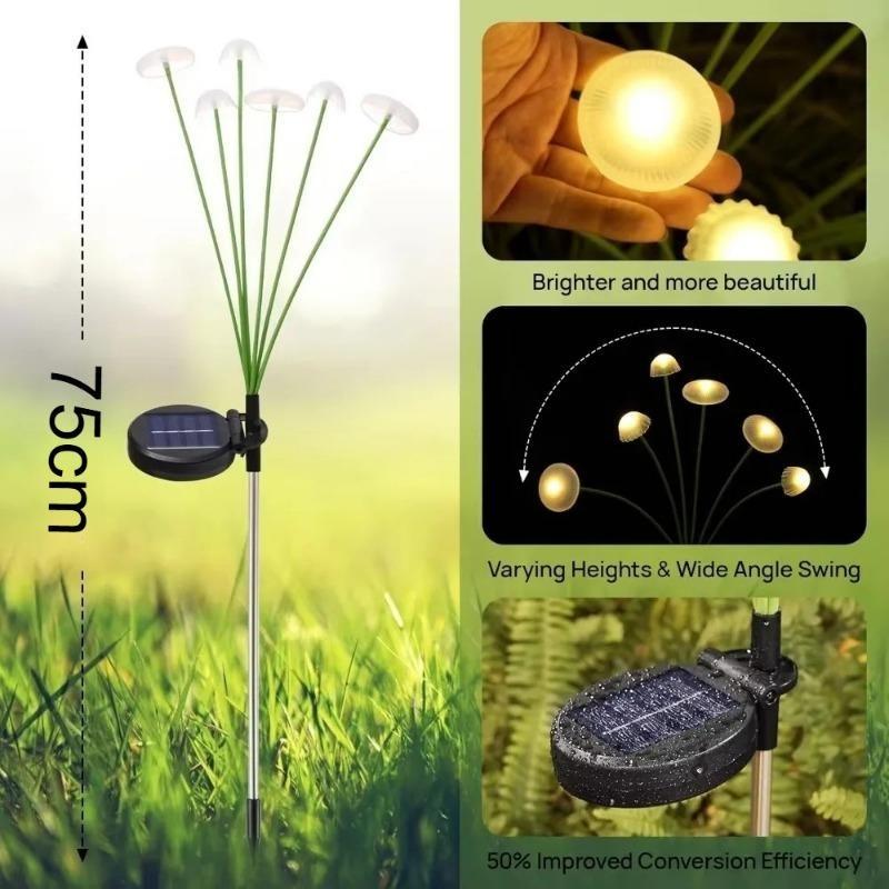 Solar Garden Lights Dual Mode LED Solar Mushroom Light Waterproof Decor Yard Patio Pathway Jellyfish For Outdoor Garden Ambiance