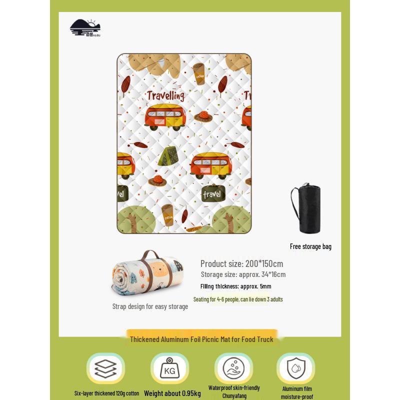 Ultra Thick Waterproof Picnic & Camping Mat: Moisture-Proof, Lawn-Friendly, Outdoor Ground Cover