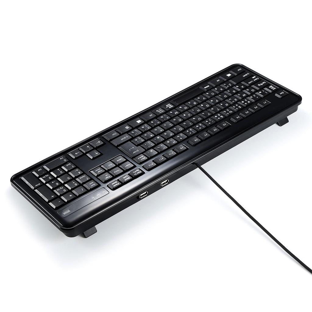 Sanwa Supply Keyboard with USB Thin Numeric USB 2 Black Hub, Membrane, Keypad, Ports, SKB-SL21UHBK