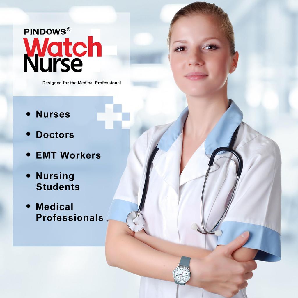 PINDOWS Unisex Analog Quartz Watch for 30m Water Military Time Luminous Dial for Easy Visibility Women's Watch, Students, Resistant, Display,