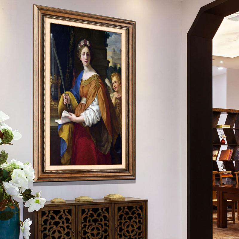 Berühmte Gemälde, Poster und Drucke, Wandkunst, Leinwandgemälde, Pietro da Cortona – Heilige Cecilia, Bild für Wohnzimmer, Wohnkultur