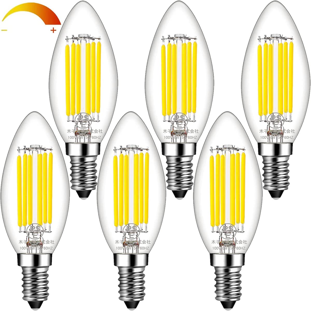 

Acidea 6W Chandelier Bulbs, E12 Base, 60W Equivalent, 4000K Daylight White, 813LM, LED Filament Bulbs, Dimmable, Enclosed Fixture Compatible, PSE
