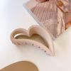 Korean Crab Hair Clip Women Love Pattern Hair Clip Colorful Solid Color Hollow Out Plastic Hair Claw Girls Hair Accessories New