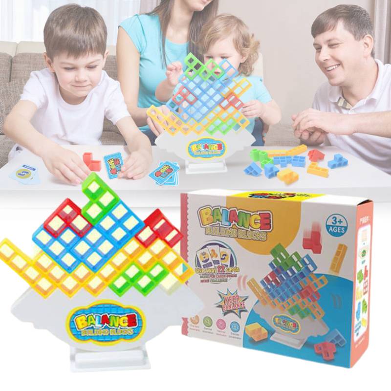 Tetris Tower Balance Game Tetra Tower Toys Stacking Blocks Kids 16 32 48 Pcs 64
