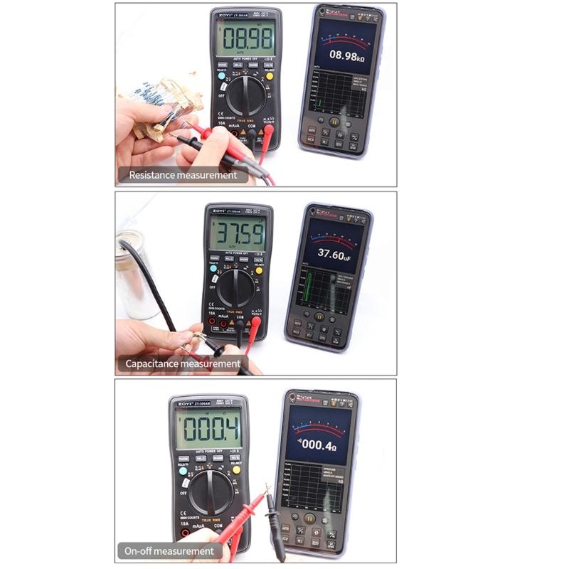 Wireless Connection Digital Multimeter Auto Ranging Tester Measure Voltage Current Resistance with True RMS Accuracy