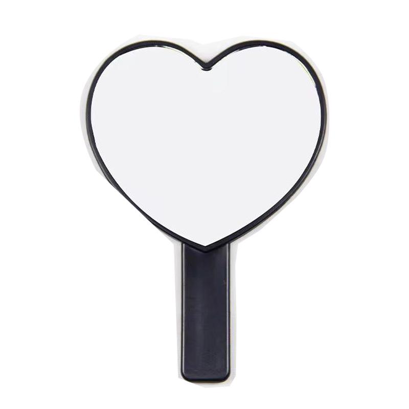 Heart-Shaped Peach Handle Mirror: Cute Handheld Makeup Mirror for Girls, Single-Sided Small Gift