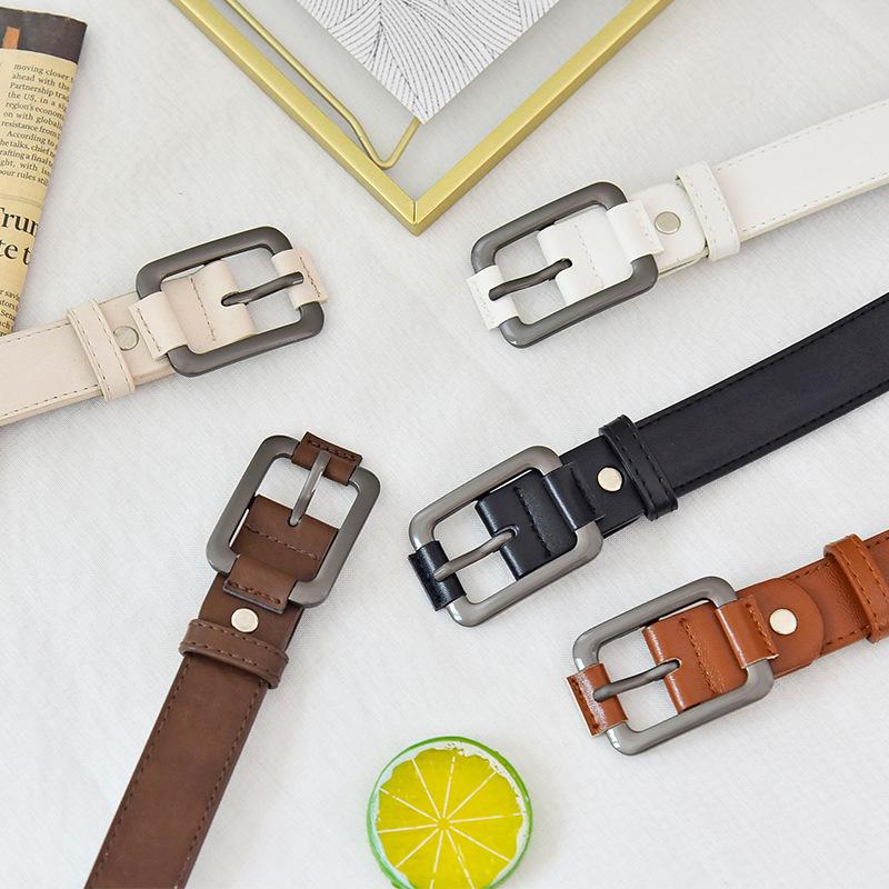Hong Kong Style Cool Belt Male Young Student Simple Belt Female Personality Black