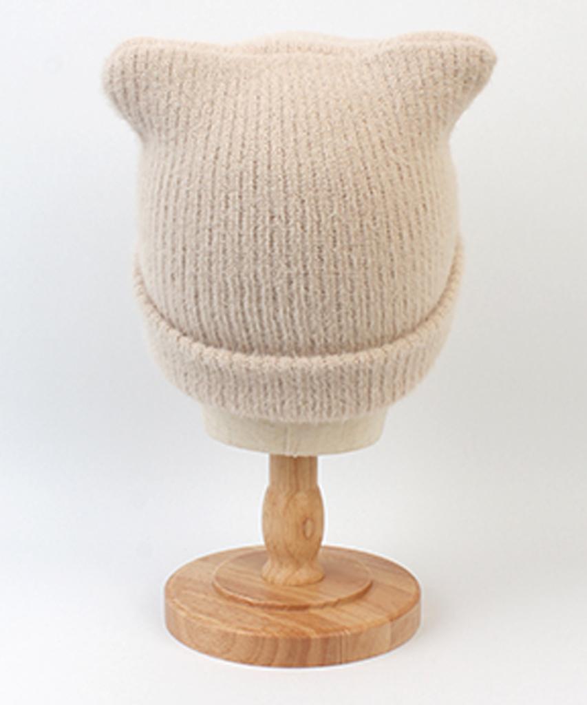 Yunibeosyeolkemiseuteuli Cat Soft Fur Beige Beanie Cat Beanie
