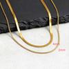 2pcs Chain Necklace for Men Boys,4MM Stainless Steel Flat Snake Chain Collars,2mm Silver Gold Color Box Chain Gift