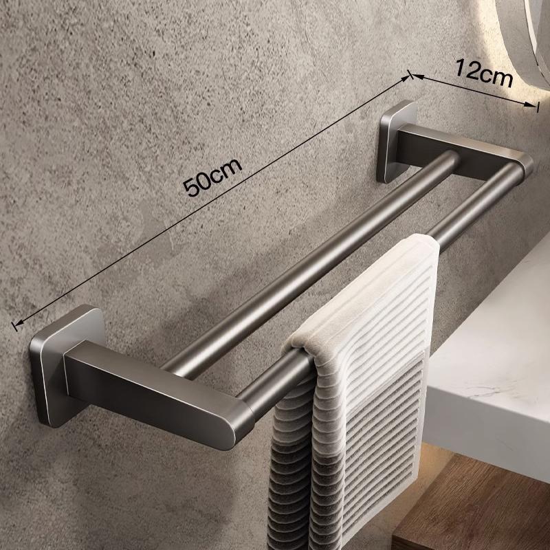 Banyo Havlu Tutucu Beyaz Sondaj Olmadan Banyo Siyah Havlu Askısı Havlu Çubuğu Kendinden Yapışkanlı Banyo Havlu Askısı Havlu Demiri