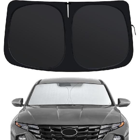 Windshield Sun Shade Compatible With Hyundai Sonata -2025, Front Window Shades Fit For Sonata, Foldable Car Sun Shield With Steering Wheel Sunshade