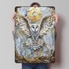 Golden Owl of the Moon Printed Posters Customizable Wall Art Retro Vintage Metal Tin Signs for Home Room Bathroom Decor Items