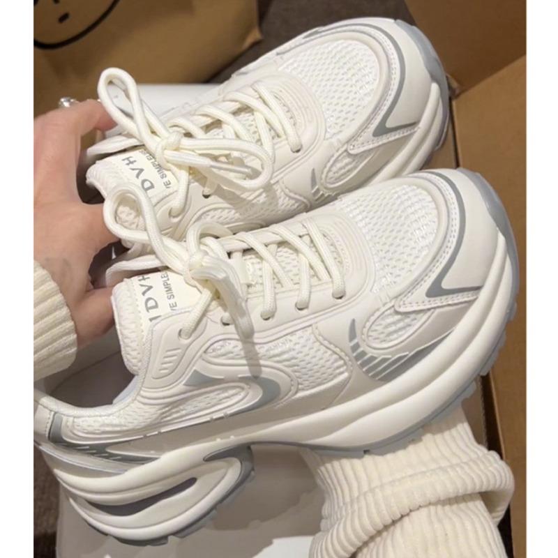 Platform dad shoes women's summer new white small fried street heightening thin mesh breathable sneakers