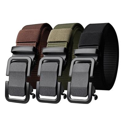 New Style Metal Automatic Buckle Canvas Belt Nylon Tactical Belt Fashion Men's Casual Pants Belt