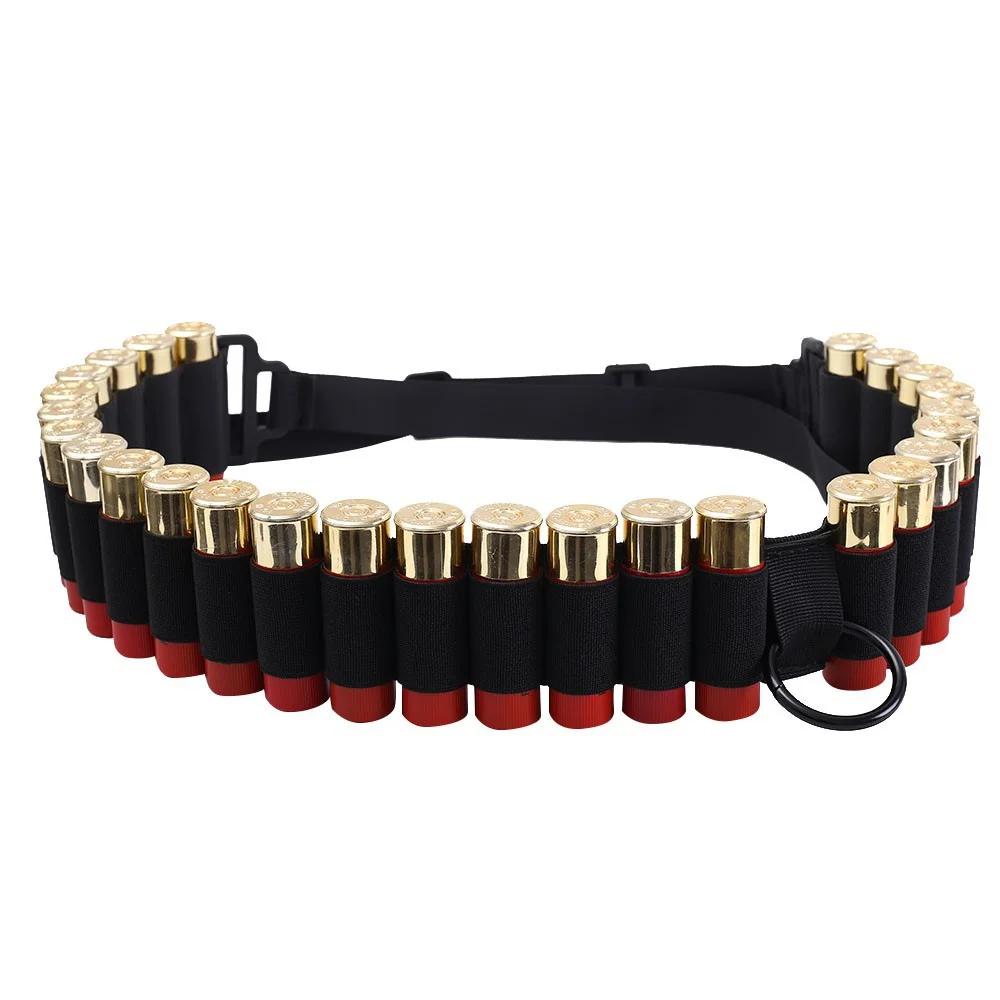 Tactical 25 Rounds Ammo Shell Holder Belt 12 Gauge Ammo Pouch Military Shotgun Cartridge Belt Waist Bullet Cartridges Holster