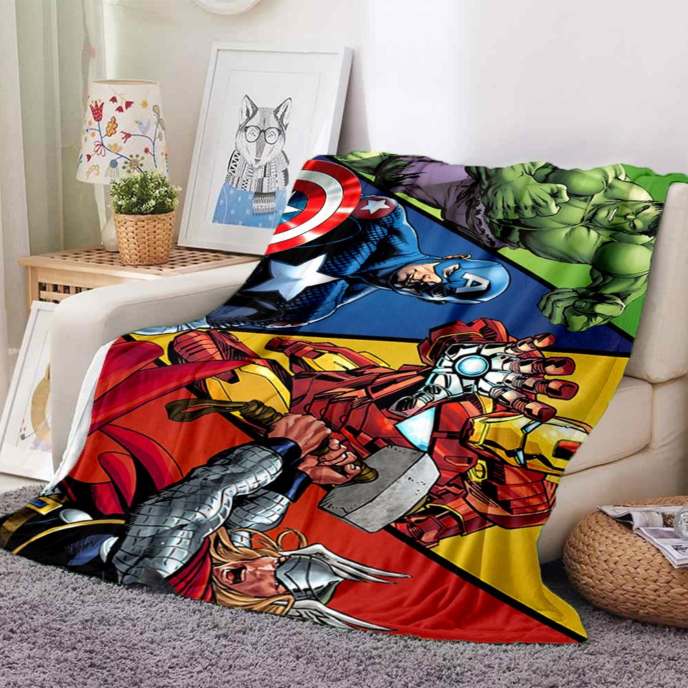 1Pc Avengers Assemble Heroic Teamup Blanket Soft And Comfortable Casual Warm Camping Travel Christmas Halloween Xmas Gift M928664