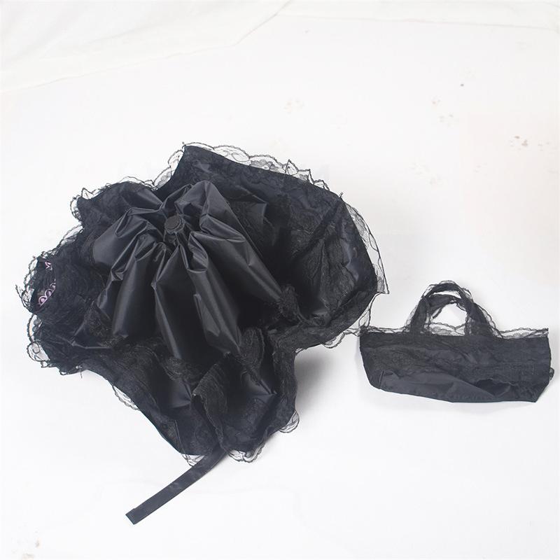 Vintage Blonde Blonder Parasoll Sammenleggbar Gotisk Lolita Paraply Dame Regn Anti-uv Beskyttelse Paraply Kuppel Rekvisitter Parasoll Paraply Dame