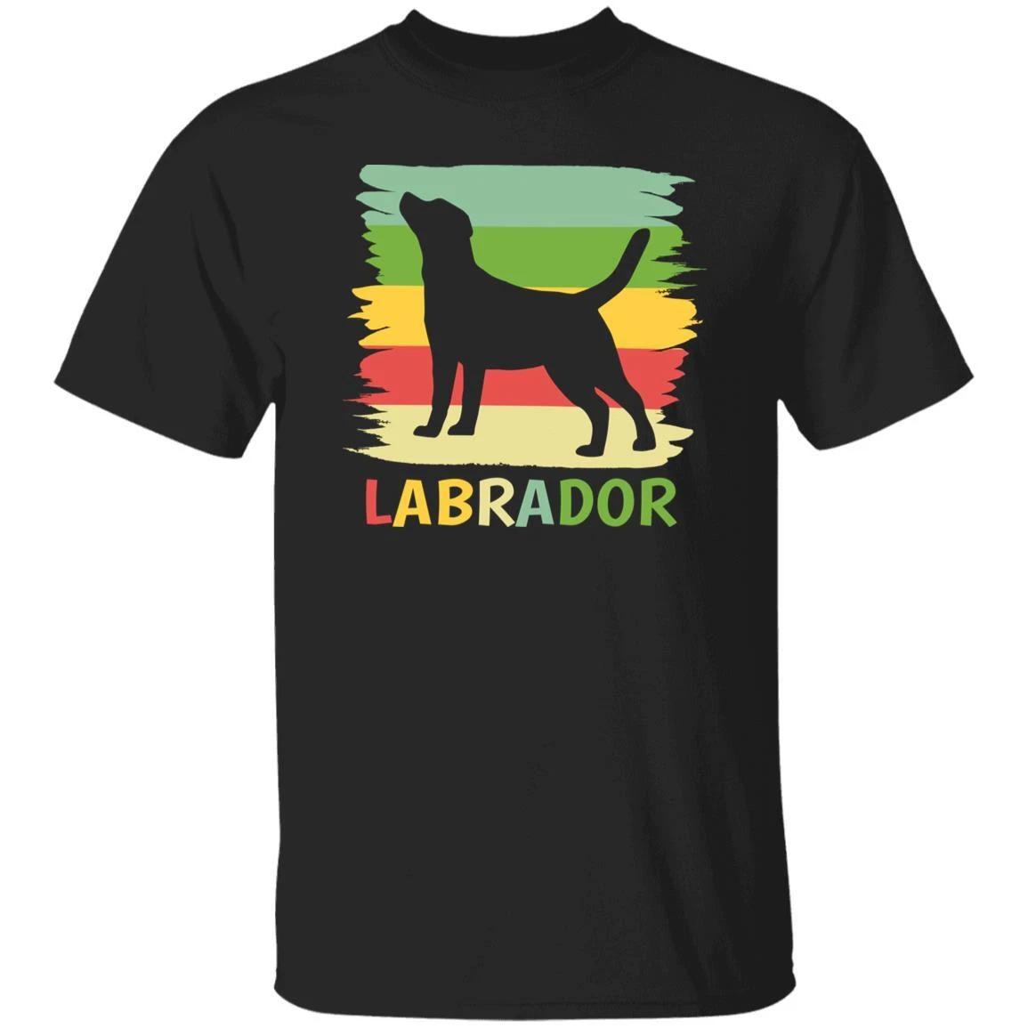 Retro Labrador Unisex T-shirt gift Labrador dog dad black dark heather XL