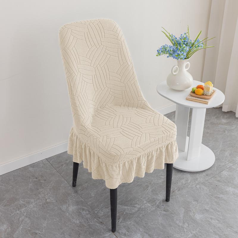 Thickened Jacquard Chair Cover Corn Velvet Enlarged Elastic Curved Chair Cover Restaurant Home Chair Cover Dust-proof and Wear-resistant