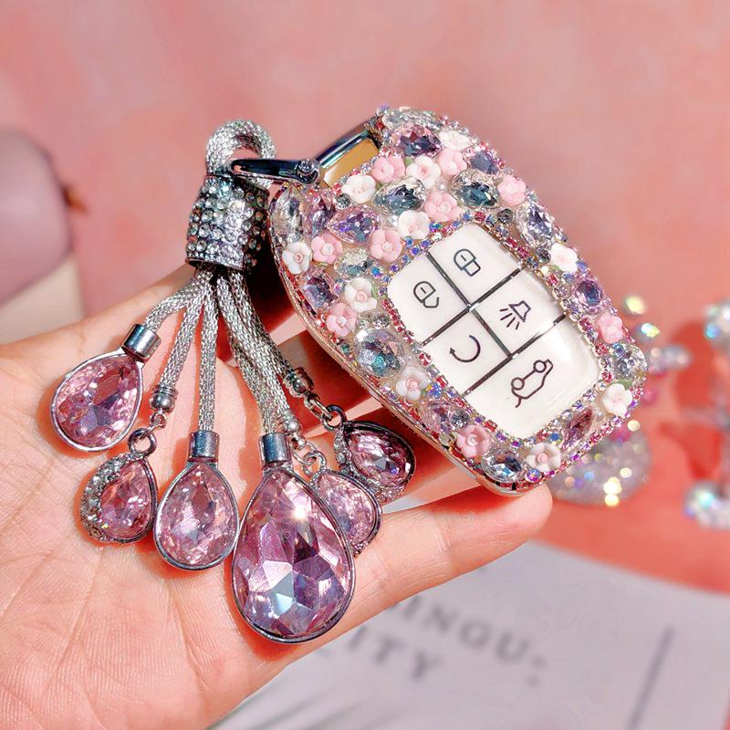 Rhinestone Car Key Shell for Southeast DX7/DX3/DX5/A5/Yi Wu - Fashion Goddess Bag Buckle