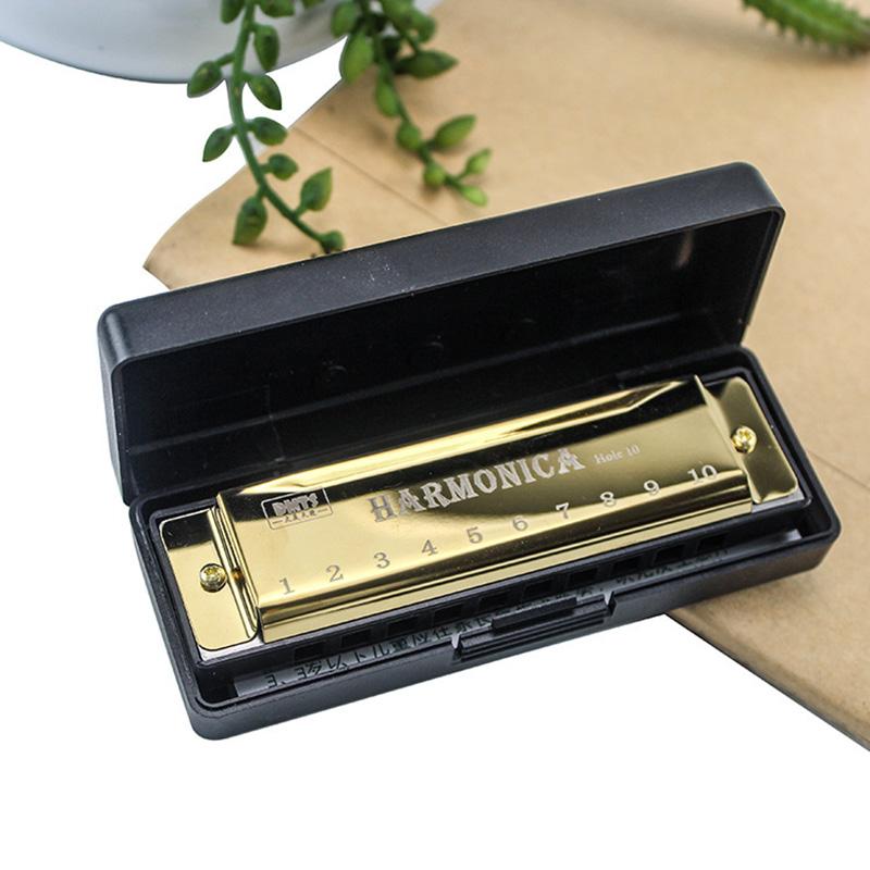 1pc Mini Harmonica Key of C 10 Hole Diatonic Harmonica with Case Party Favors Festival Noise Generator Gathering Gifts TMZ