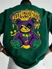 Fashionable summer Unisexs new horror bear letter print micro elastic breathable round neck Tshirt outdoor urban casual top