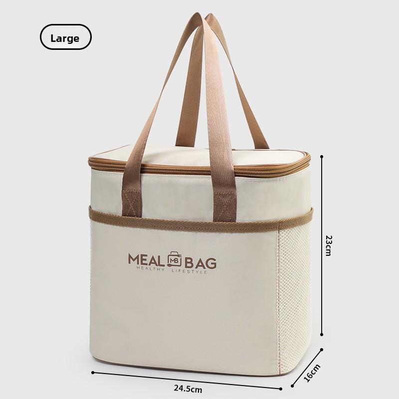 Insulated Waterproof Lunch Bag Portable Oxford Cloth Meal Tote for Work and School Modern Simple Design
