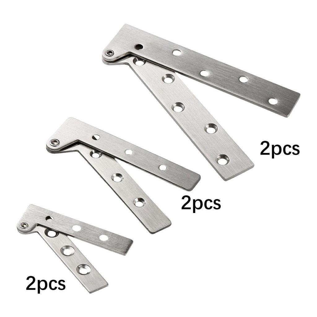 2x Stainless Steel High Strength Easy to Install Hidden Kitchen Cabinet Hinges for Bedroom Kitchen Home Use Living Room Bathroom