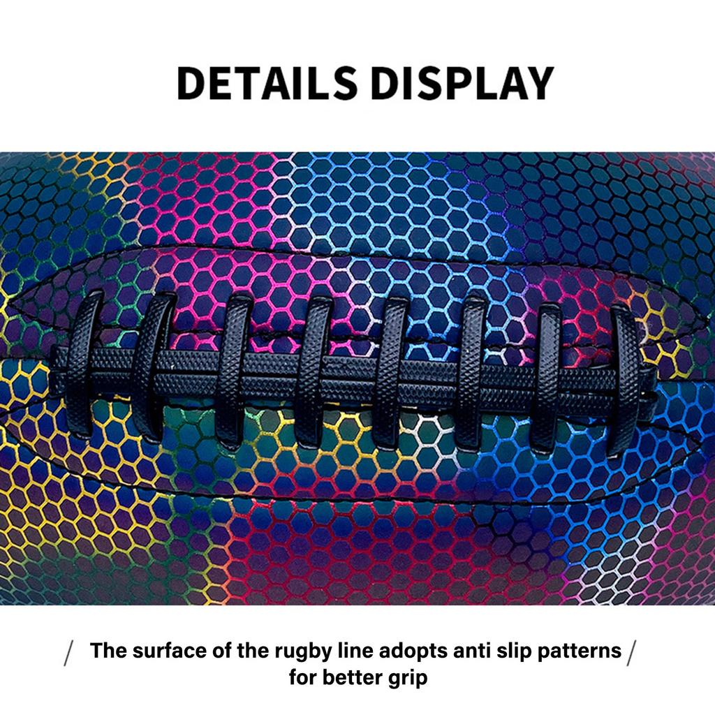 Size 9 Glowing Training Rugby Ball Luminous Light Up Reflective Pu Leather Safe Training Rugby Great American Football Toy Gifts