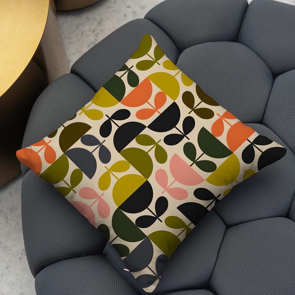 Aesthetic Art O-Orla Kiely Flower Stem Cushion Cover Reversible Plush Pillow Cover – For Car, Sofa, Bedroom, Perfect As a Gift.