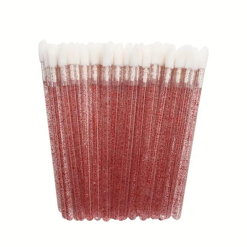 50 Pcs Disposable Lip Brush Crystal Eyelash Extension Mascara Applicator Lipstick Wands Set Women MakeUp Brushes Tools