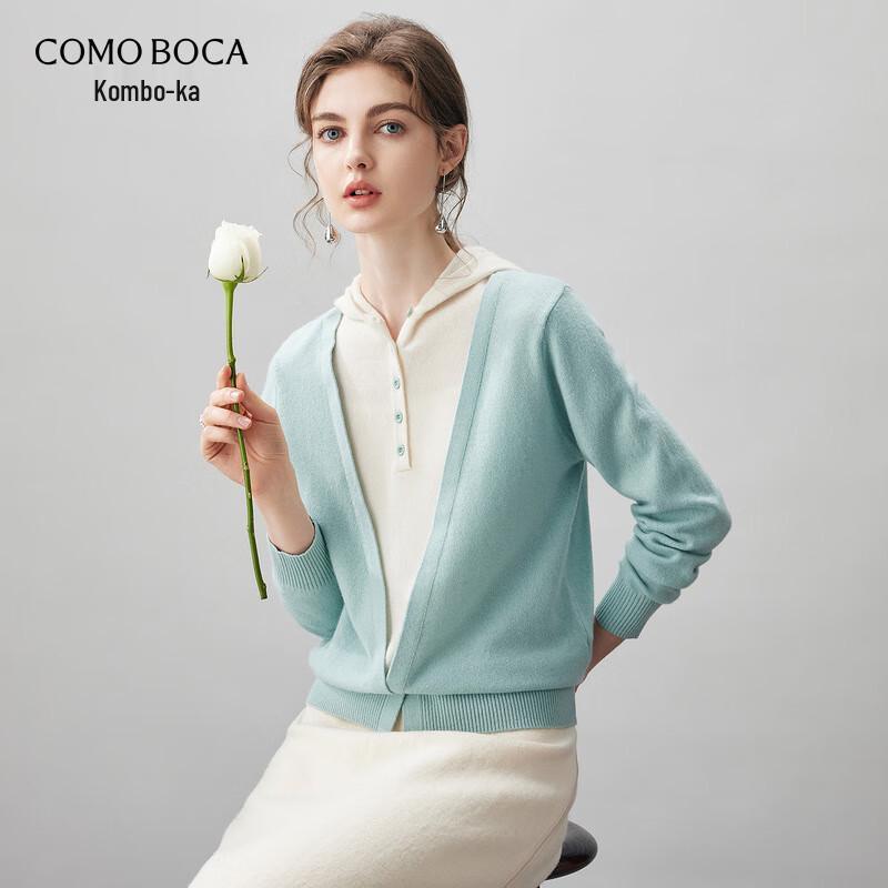 

Женский кашемировый свитер с капюшоном и цветными блоками L