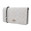 Coach Anna 20 Monogram Flap Canvas And Leather Shoulder Bag Women bags Glacier-White 3036-IMRFF