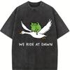 We Ride At Dawn Frog Goose Vintage Washed Unisex T-Shirt