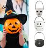 Lightweight Kids Candy Pail 2Pcs Halloween Buckets Witch Cauldron Ghost Pumpkin Skull Bucket Trick or Treat Bowl Party Supplies Home Decoration