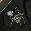 new product lovers silvery love heart chip Backpack pendant bowknot beads Key Chain decoration