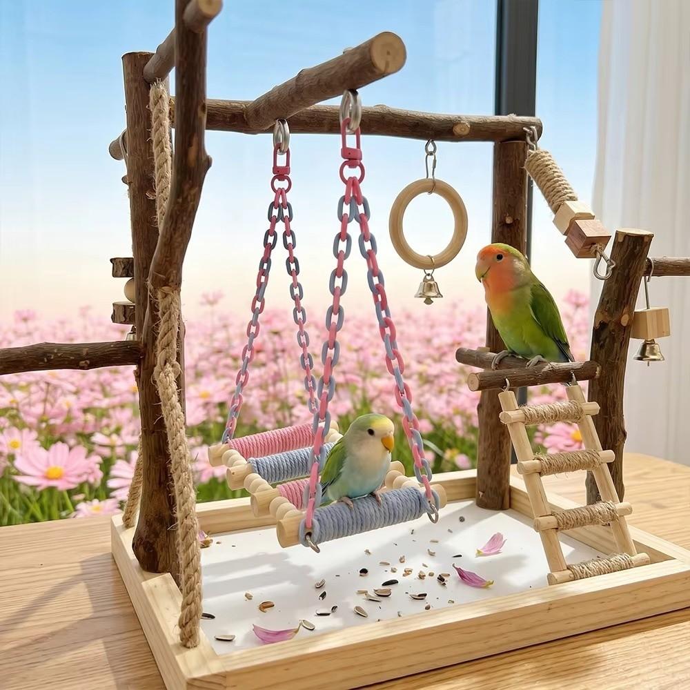 Cotton Rope Parrot Rope Ladder Wooden Construction Bird Cage Ladder for Cockatiels