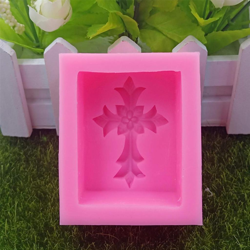 GreatMold Cross Handmade Silicone Soap Mold FlowerRectangle Silicone Mold for Natural Soap Classic Aromatherapy Plaster Mould (Rectangle)