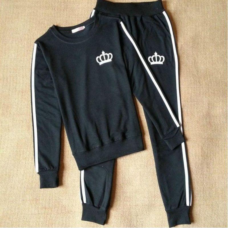 Luxurious Fashion Round Neck Sweater Pants Suit For Women With Timeless Appeal