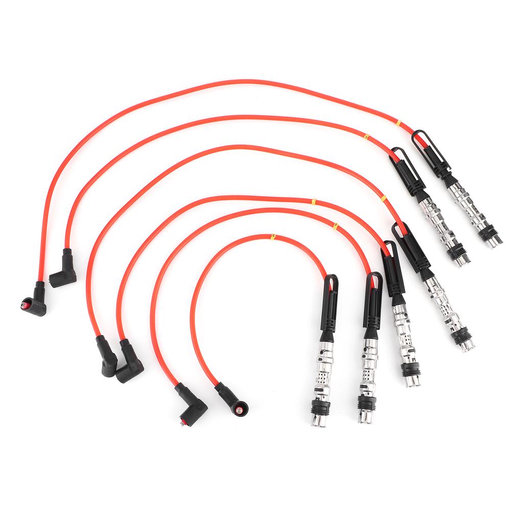 6Pcs Ignition Cable Spark Wire Cord 1J0998031 Fit for Corrado VR6 2.8 2.9 with Pull Rod
