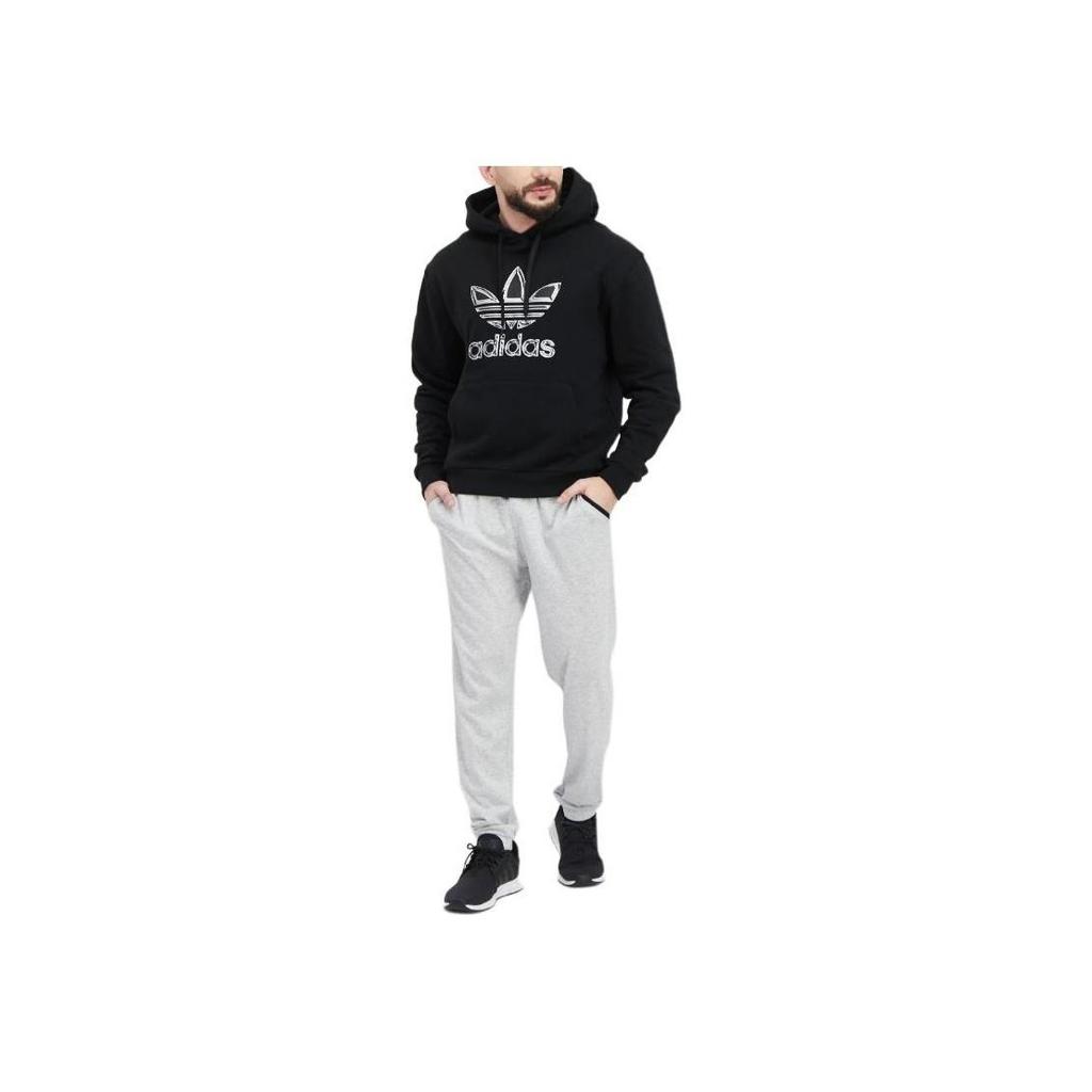 adidas Orijinaller Metalik Logolu İpli Kapüşonlu Sweatshirt Erkek Üst Siyah GT4360