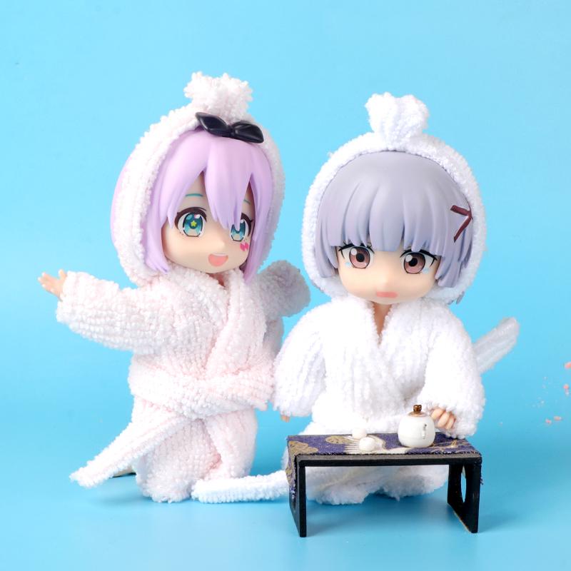 OB11 Doll Pajamas Bathrobe Top Suit For Ob11 1/12 Doll Outfit Daily Casual Accessories For Children Diy Comes With Slippers