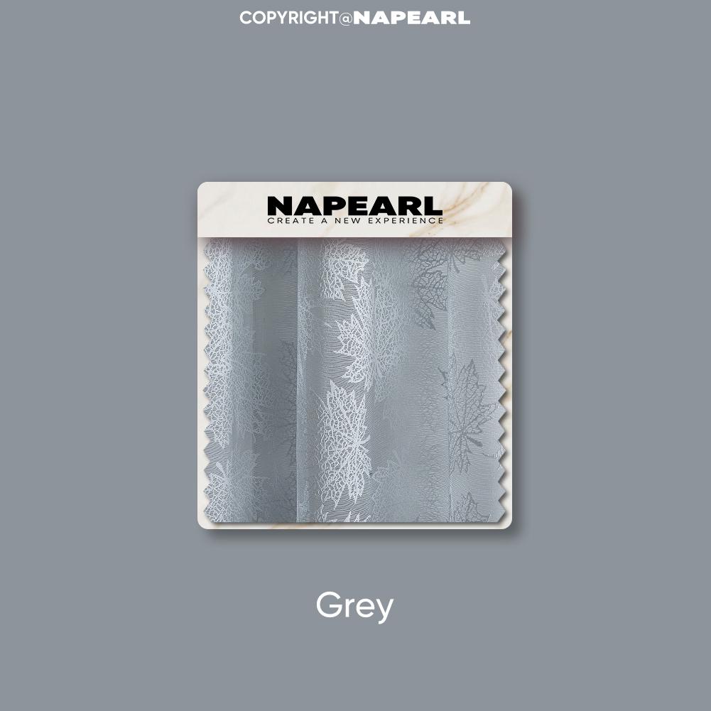 

1 шт. NAPEARL Простая и универсальная однотонная полупрозрачная занавеска жаккардового плетения на кольцах из тюля для гостиной, спальни, балкона, окна, домашнего декора W100cm x L200cm серый