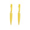 Gold Feather Drop Earrings Textured Leaf Dangle Earrings for Women Minimalist Fashion Jewelry